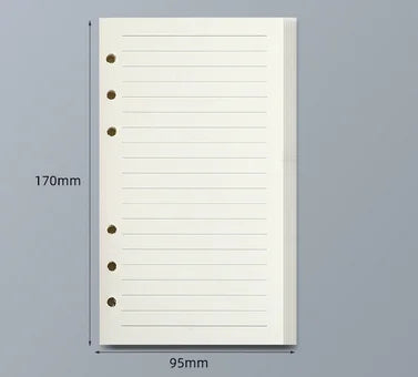 45 Sheets A5 A6 A7 Loose Leaf Notebook Refill – Spiral Binder Pages, Lined, Blank & Grid Craft Paper Stationery