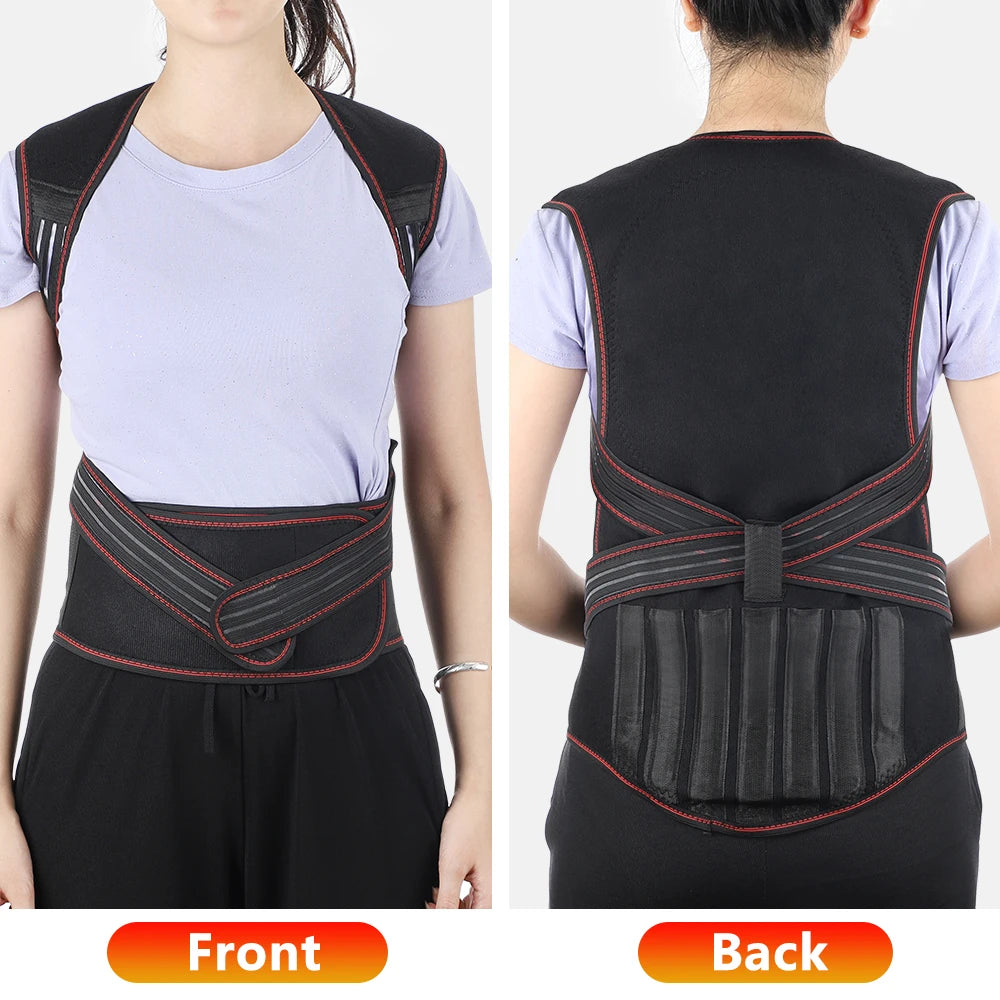 Tourmaline Magnetic Heated Vest — Self-Heating Thermal Waist Brace & Lumbar Support Corset for Posture Correction and Pain Relief