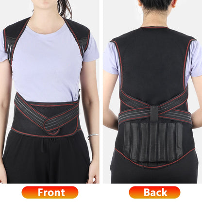 Tourmaline Magnetic Heated Vest — Self-Heating Thermal Waist Brace & Lumbar Support Corset for Posture Correction and Pain Relief