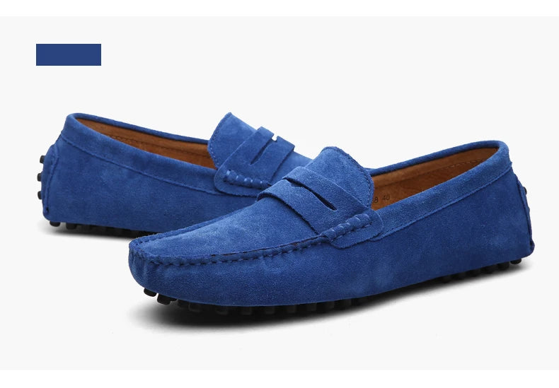 Men's High-Quality Leather Loafers – Casual Moccasins Slip-On Flats, Fashion Driving Shoes, Size 38-49