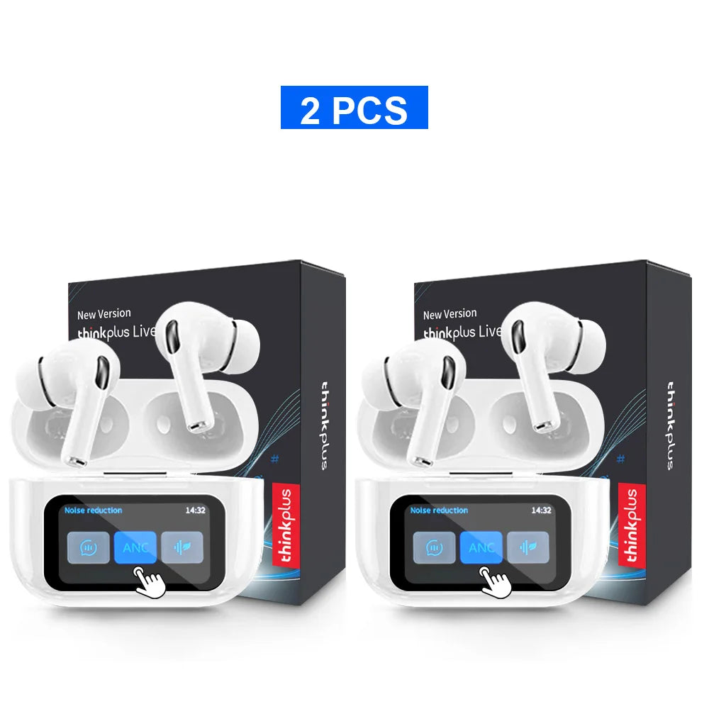 Thinkplus Wireless Bluetooth Earphones - ANC Noise Reduction, HD Mic Call & Gamer Earbuds with LED Touch Screen Control