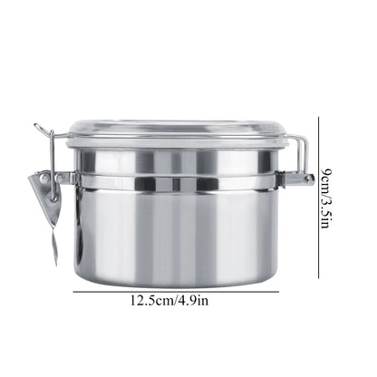 Stainless Steel Vacuum-Sealed Coffee Container – Beans Storage Jar for Home & Kitchen, 800-1800ml Options