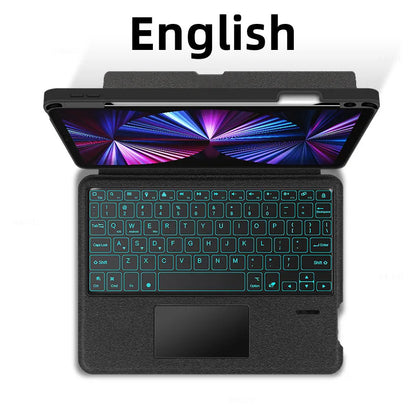AJIUYU Keyboard Case for iPad Pro 11" & 12.9" (2018-2022) – Backlit Smart Keyboard with TouchPad for iPad Air & 10.2"