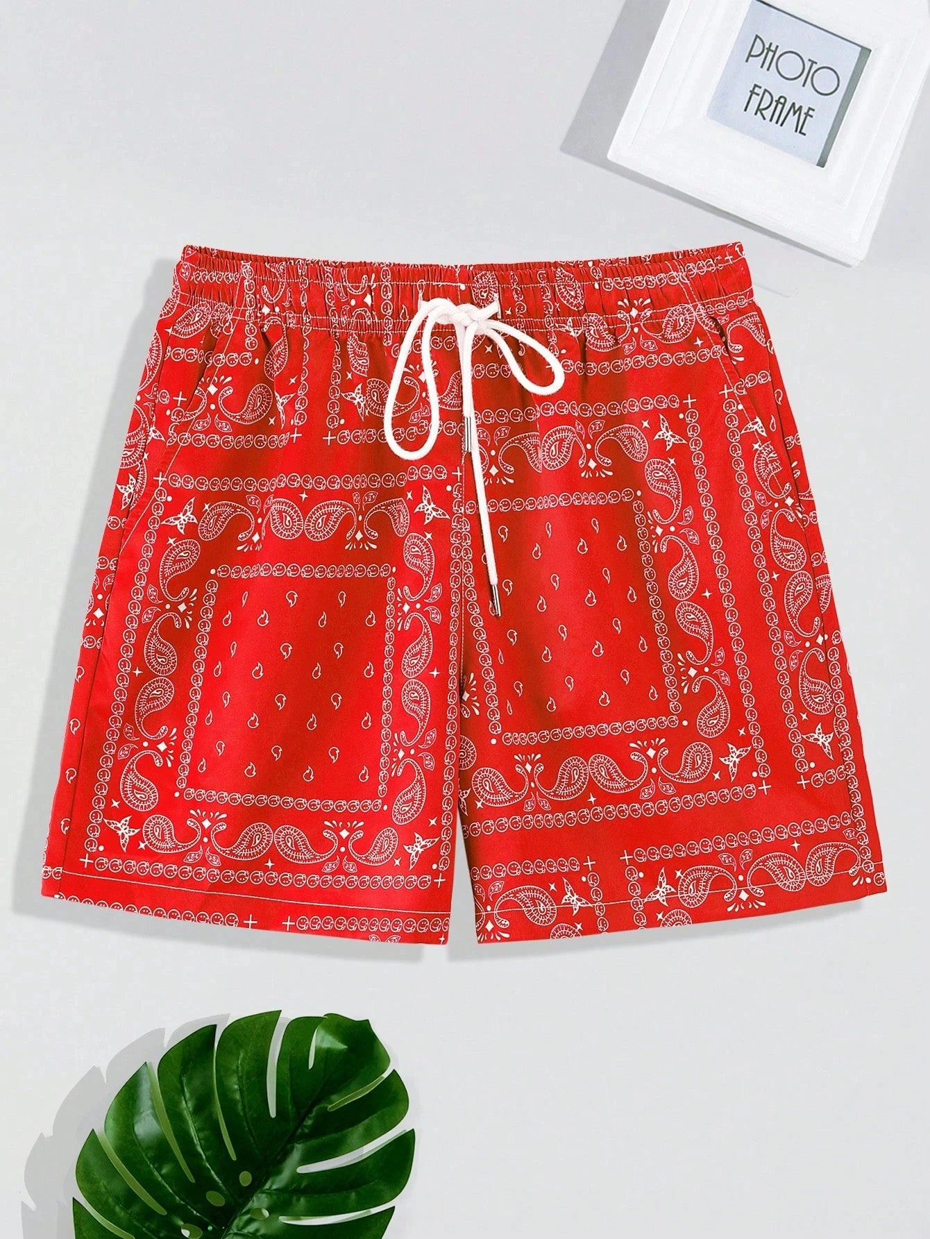 Trendy Bandana Graphic Beach Shorts - Men’s Summer 3D Printed Swim Trunks