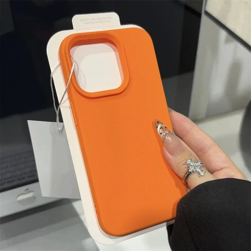 Luxury Frosted TPU Phone Case – Solid Color Shockproof Bumper for iPhone 11-16 Pro Max & Plus