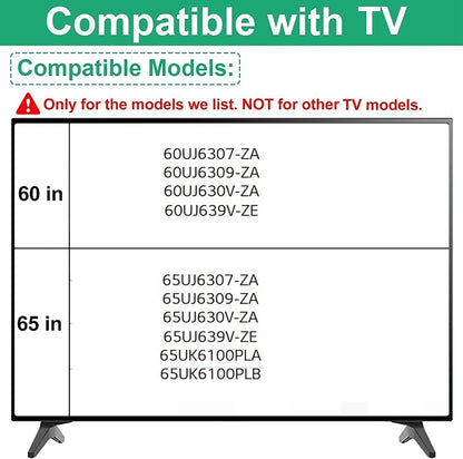 Replacement TV Stand for LG 60–65 Inch TVs – Compatible with 60UJ6307, 60UJ6309, 65UJ6307, 65UJ6309 Models, Includes Screws