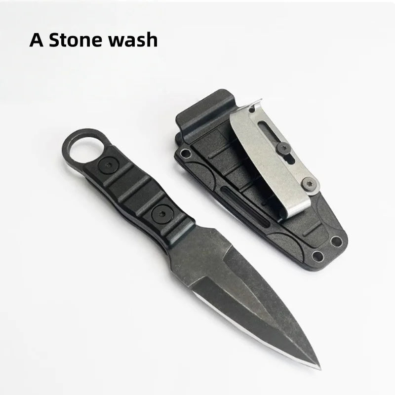 Professional D2 Steel Survival Knife - Fixed Blade EDC Camping Tool with Sheath for Outdoor Adventures