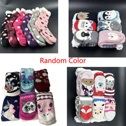 Women’s Winter Thermal Fluffy Socks – Soft Plush Non-Slip Floor Slippers with Short Fuzzy Grip and Zipper