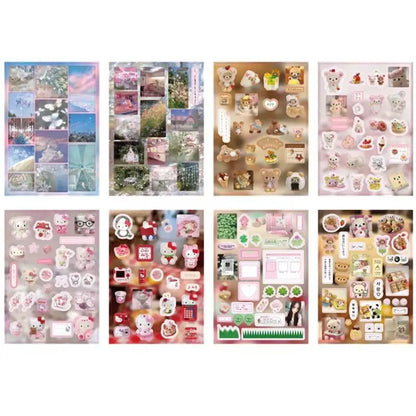 6pcs/10pcs Y2K Glitter Laser Stickers – Cute Random Phone, Camera, Luggage & Journal Stickers, Kawaii Decoration Gift