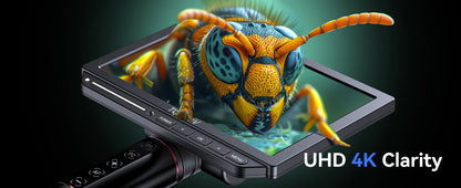 TOMLOV TM4K-AF 4K Digital Microscope – 2000X Autofocus HDMI Microscope with 8" Display & Flex Arm for Electronics & Phone Repair
