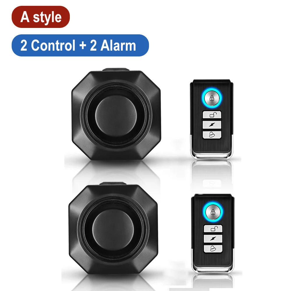 ELECTOP Wireless Bicycle Alarm & Taillight – Waterproof Vibration Anti-Theft Burglar Alarm with Remote Control Brake Sensing Safety Light for Bike & Motorcycle