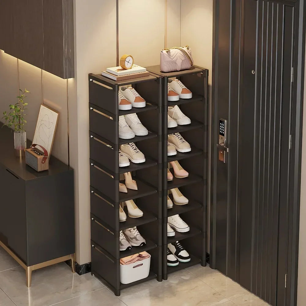 Stackable Shoe Organizer Rack – Adjustable, Space-Saving Shelf for Wall Corners | Multiple Layers Shoe Storage Solution