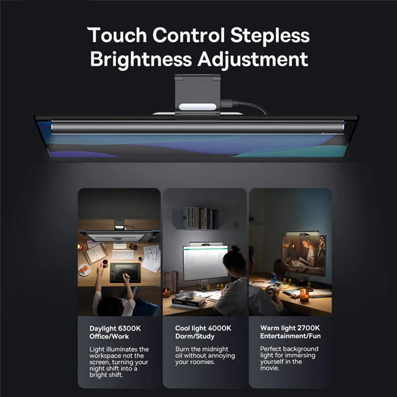 Baseus Screen Light Desk Lamp – USB Hanging LED Light for Computer Monitor, Laptop, and Study Reading