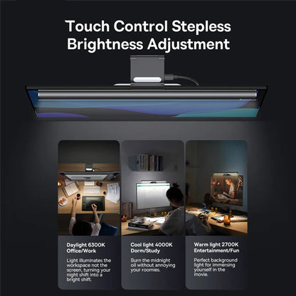Baseus Screen Light Desk Lamp – USB Hanging LED Light for Computer Monitor, Laptop, and Study Reading