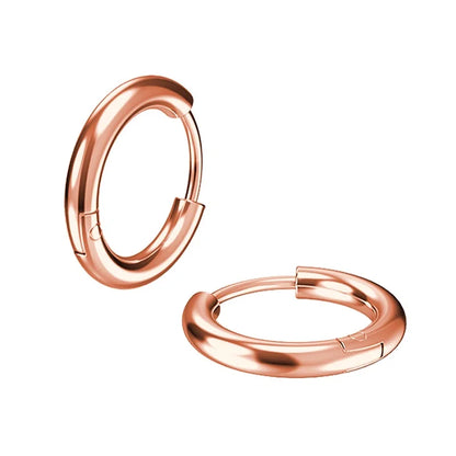 Tiny Stainless Steel Hoop Earrings - 8-20mm Dainty Round Ear Buckle Piercing Jewelry for Women & Men