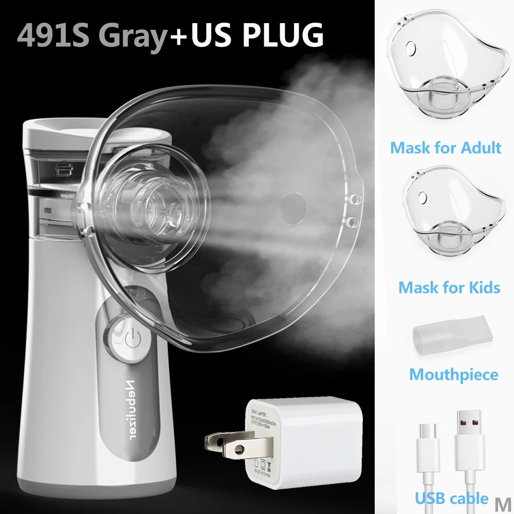 KIUZOU Silent Handheld Mesh Nebulizer – Portable Asthma Inhaler & Mini Humidifier for Kids & Adults