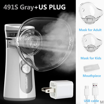 KIUZOU Silent Handheld Mesh Nebulizer – Portable Asthma Inhaler & Mini Humidifier for Kids & Adults