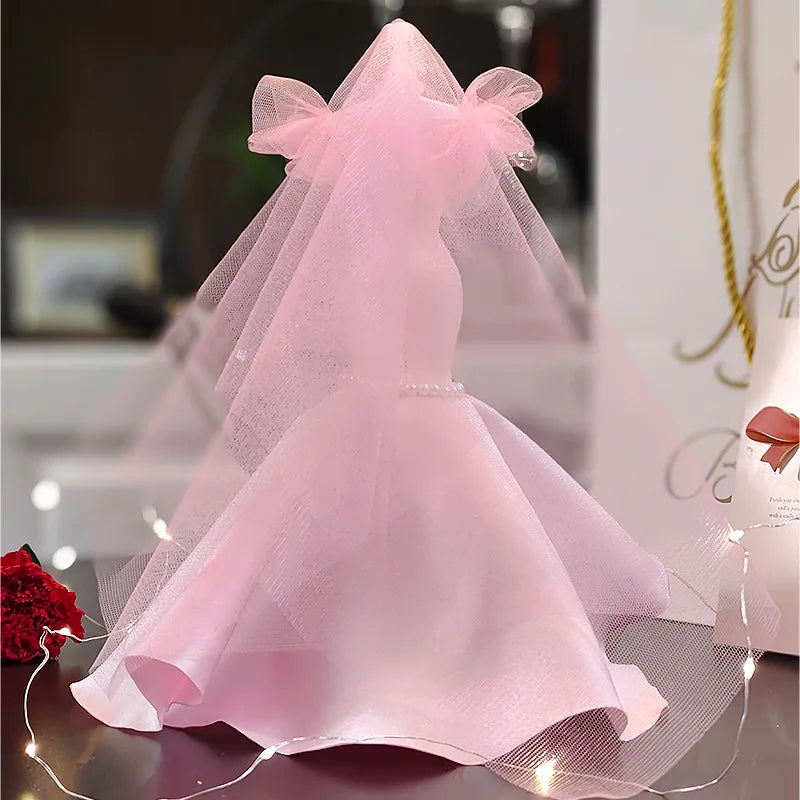 1/6 Mini Bride Doll Wedding Gown Set – Display Mannequin with Stand for Doll Clothes