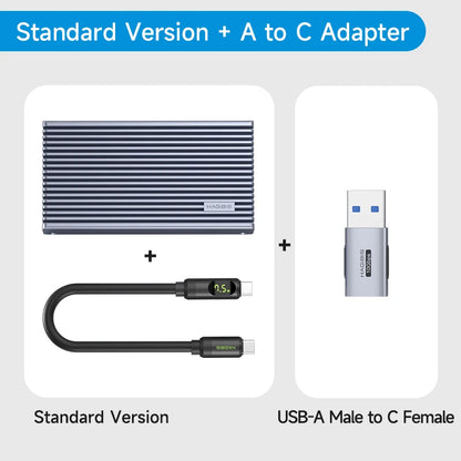 Hagibis 40Gbps USB4 M.2 NVMe SSD Enclosure – LED Display with USB4 Cable for Thunderbolt 4/3 & USB 3.2/3.1/3.0 B+M M-Key SSD Case