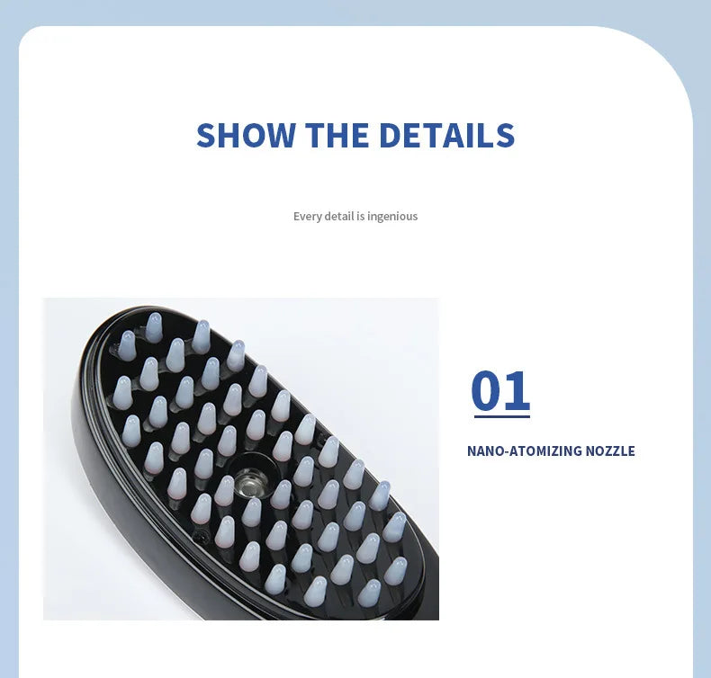 Electric Spray Massage Comb – LED Vibration Hair Growth Massager with Anti-Hair Loss Scalp Atomizer
