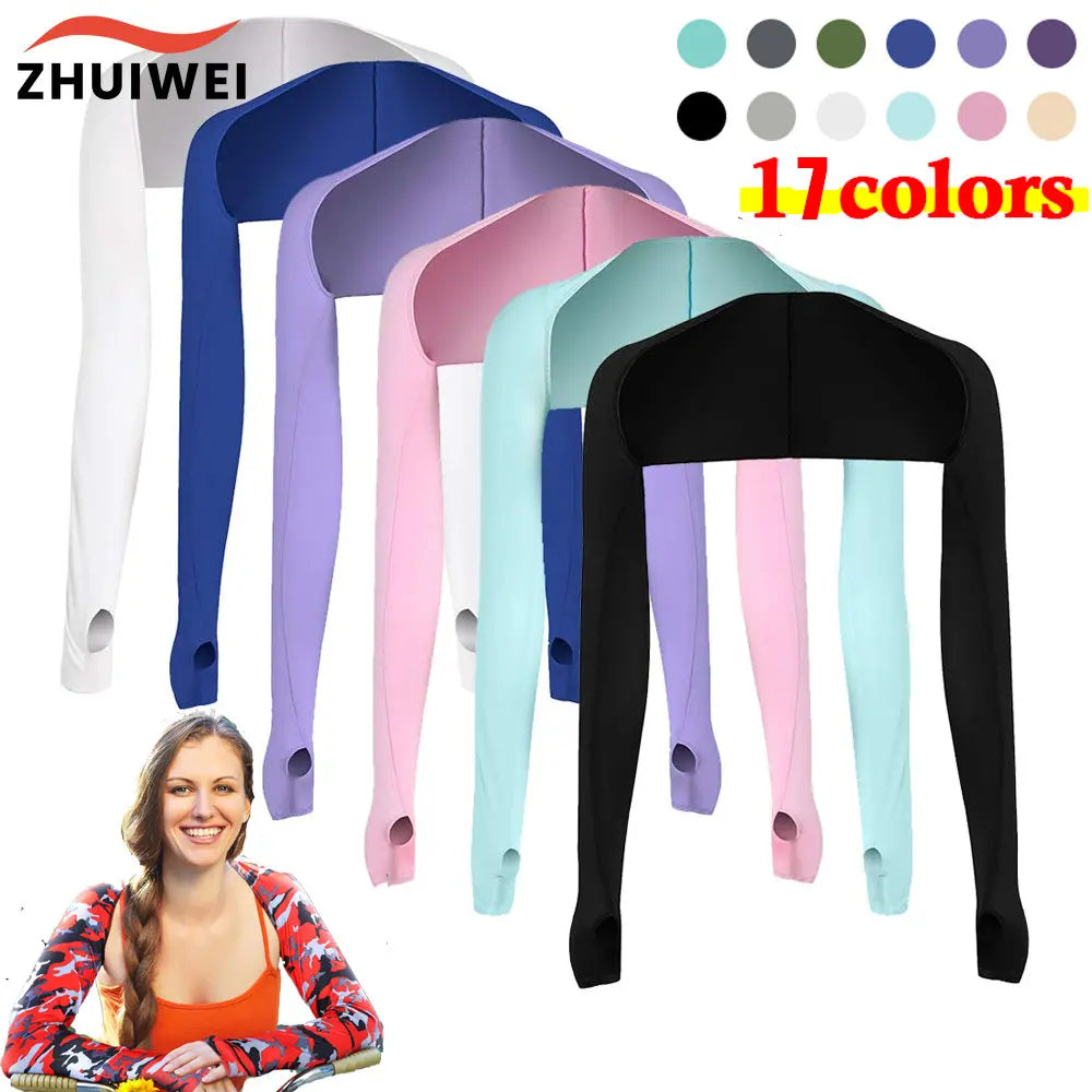 Ultra-Thin Ice Silk Arm Sleeves – UV Protection Breathable Long Sun Gloves for Outdoor Sports