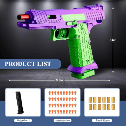 SIG17 Shell Ejecting Toy Gun – Blowback Soft Bullet Pistol with Continuous Firing Action for Kids Gift