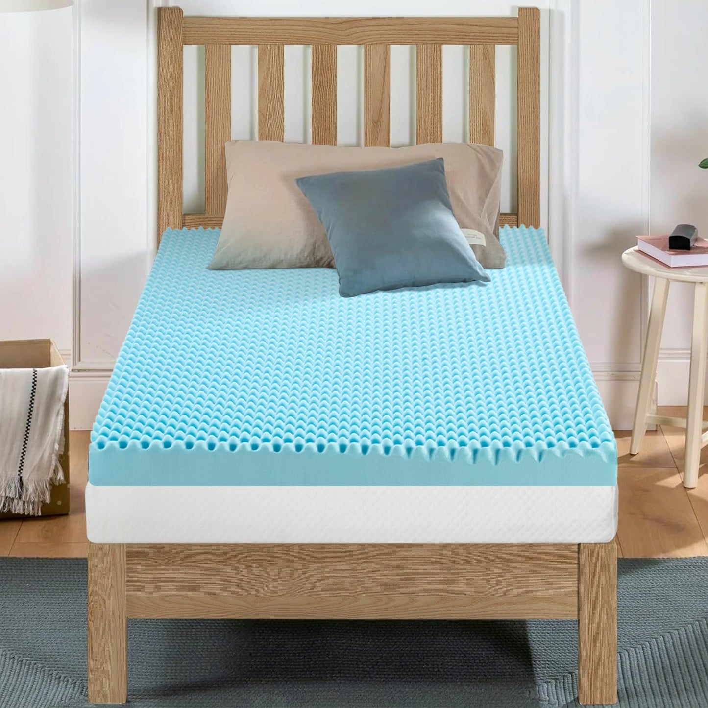 Memory Foam Tatami Mattress Topper - 2 Inch Gel-Infused Foam, Plush & Pressure-Relieving, CertiPUR Certified