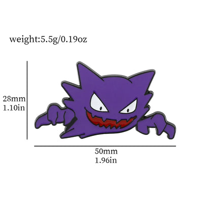 Gengar Cartoon Enamel Brooch — Anime Lapel Pin for Backpack Accessories, Fan Collection & Jewelry Gift