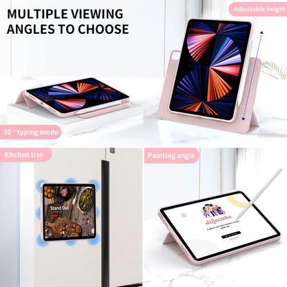 ZOYU Magnetic Case for iPad - Fits Air 4/5 10.9", Pro 11/12.9", Mini 6, 10.2" 7th-9th Gen - 360° Rotatable Detachable Back Case