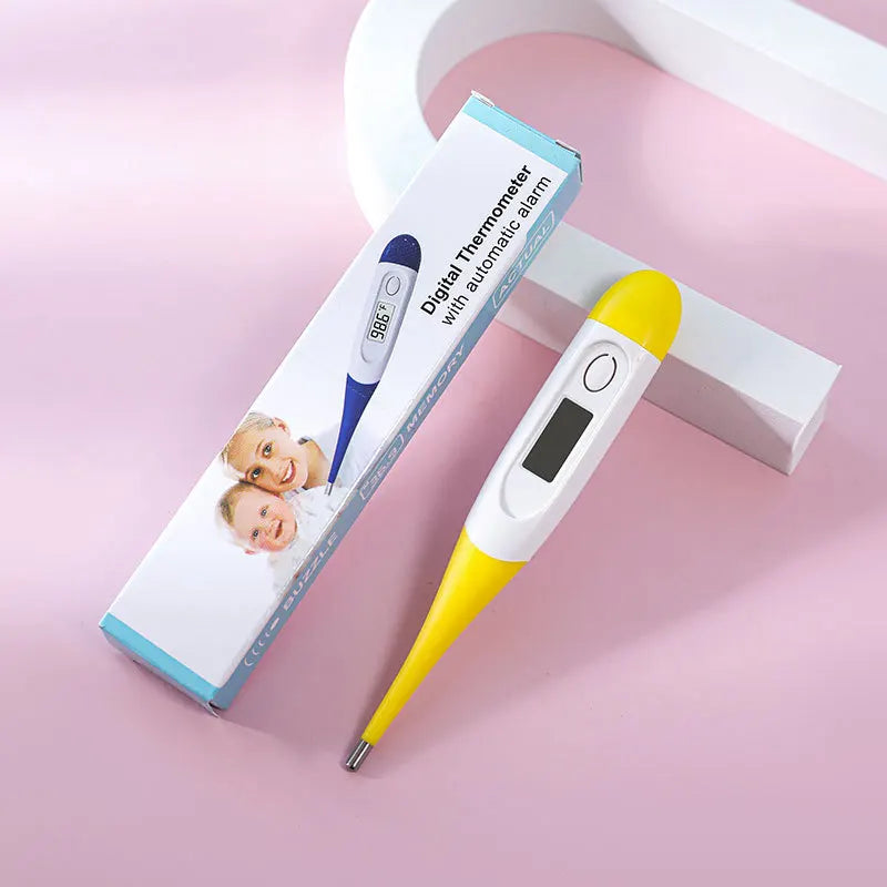 Electronic Digital Thermometer Soft Tip for Home First Aid—Oral & Armpit Temperature Measurement for Babies & Adults