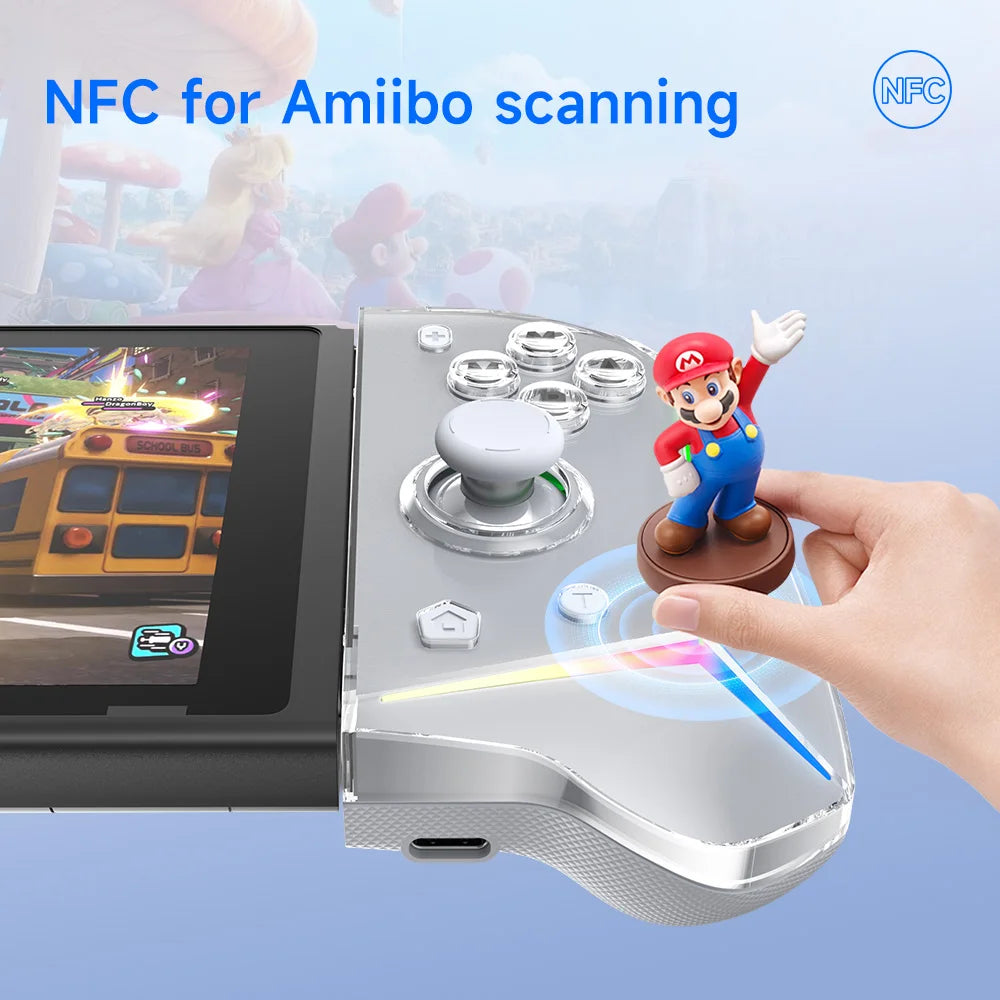 EasySMX S15 Wireless RGB Joypad Controller for Nintendo Switch/OLED – L/R, 6-Axis Gyroscope, Mechanical Hall Effect