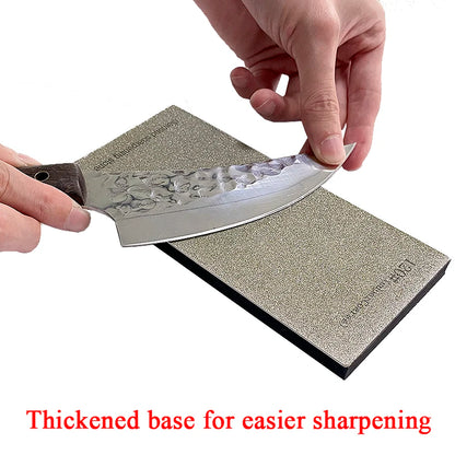 Thickened Non-Slip Diamond Knife Sharpener – 15° Kitchen Whetstone & Leather Polishing System