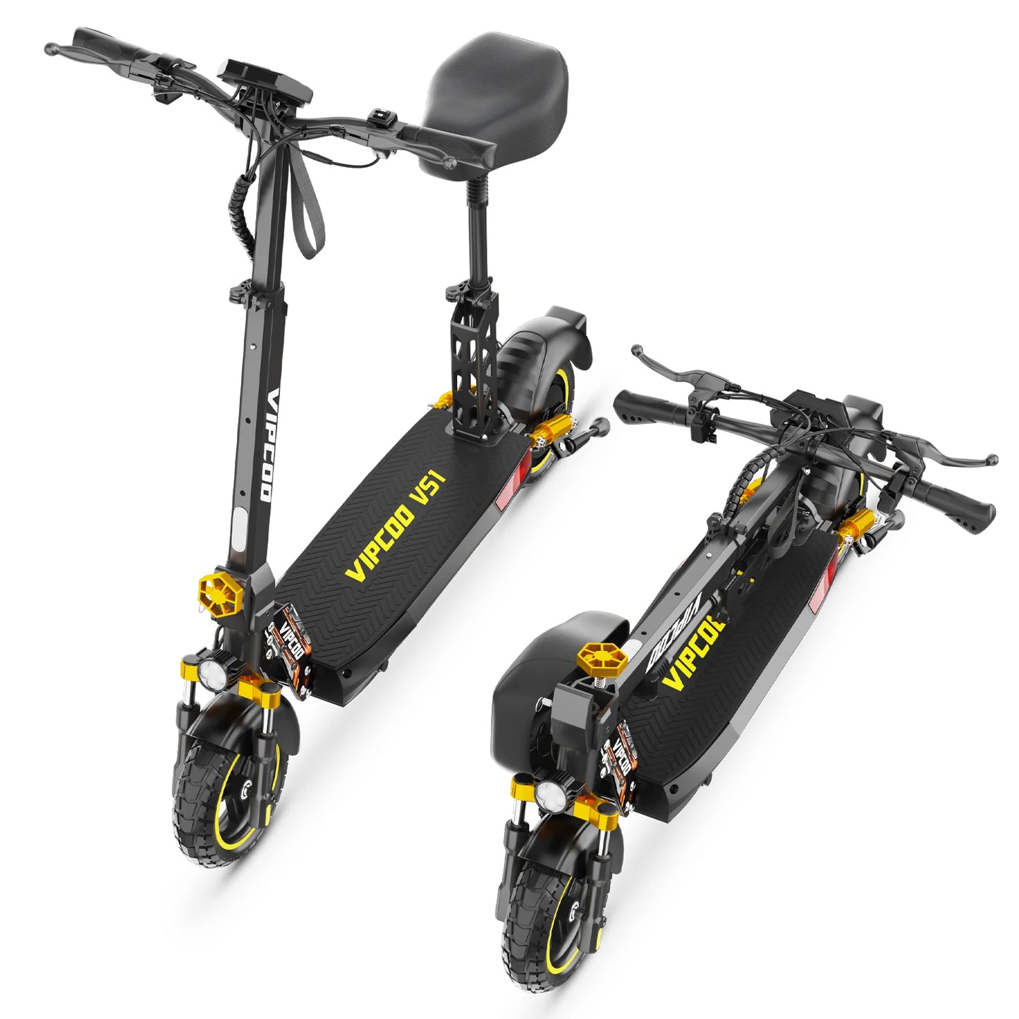 VIPCOO VS1 Electric Scooter – 700W Motor, 48V 13AH Battery, Portable Folding with 10” Off-Road Air Tires