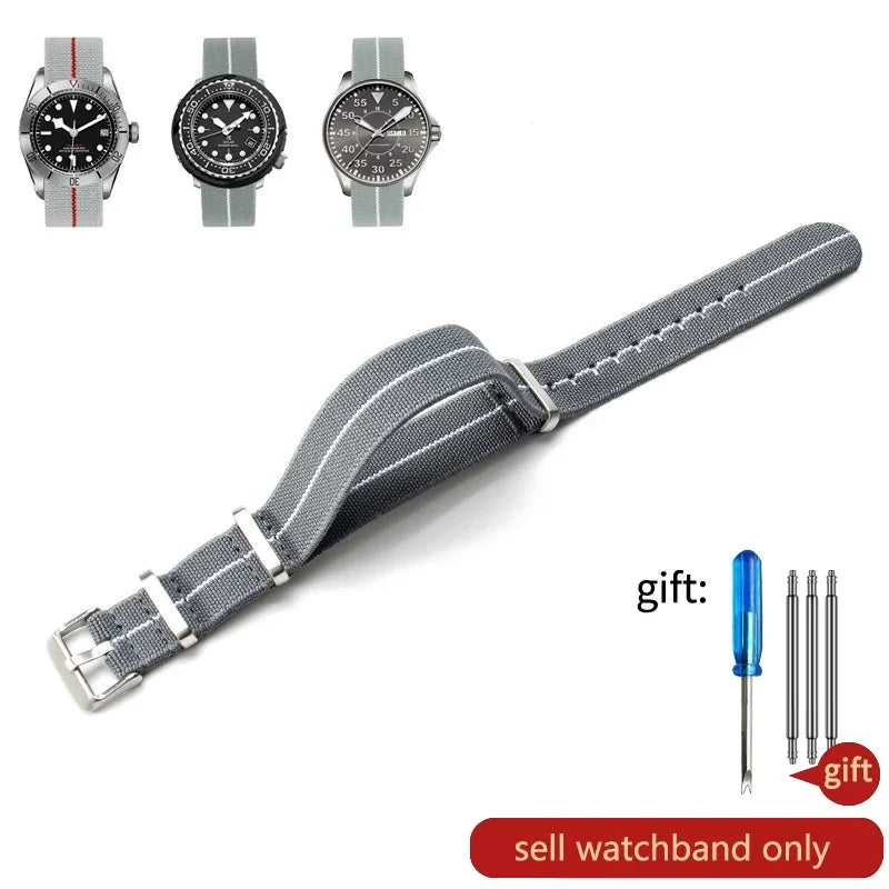 60's French Army Nylon Watch Strap - Woven Military Watch Band for Rolex, Seiko, Tudor & Omega