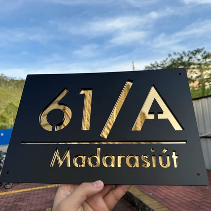Personalized Large House Numbers Sign – Modern 3D Laser-Cut Acrylic Residential Street Number Plate