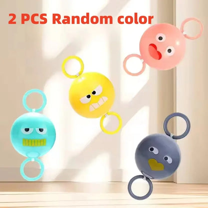 2-Piece Luminous Whistle Ball Toy Set - Spinning Pull-String Flywheel Puzzle and Stress Relief Toy for Kids