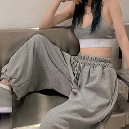 Oversized Women's Sweatpants - High Waist, Casual Baggy Joggers, Fashionable Streetwear Harajuku Trousers