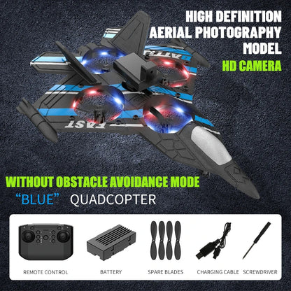 RC Plane with Camera – Remote Control Helicopter, Obstacle Avoidance, 2.4G EPP Foam Fighter Aircraft for Kids