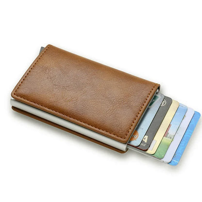 Top Quality Men's Wallet – Vintage Brown Leather Money Bag – RFID Card Holder – Mini Purse, Smart Wallet – Compact and Stylish Pocket Wallet
