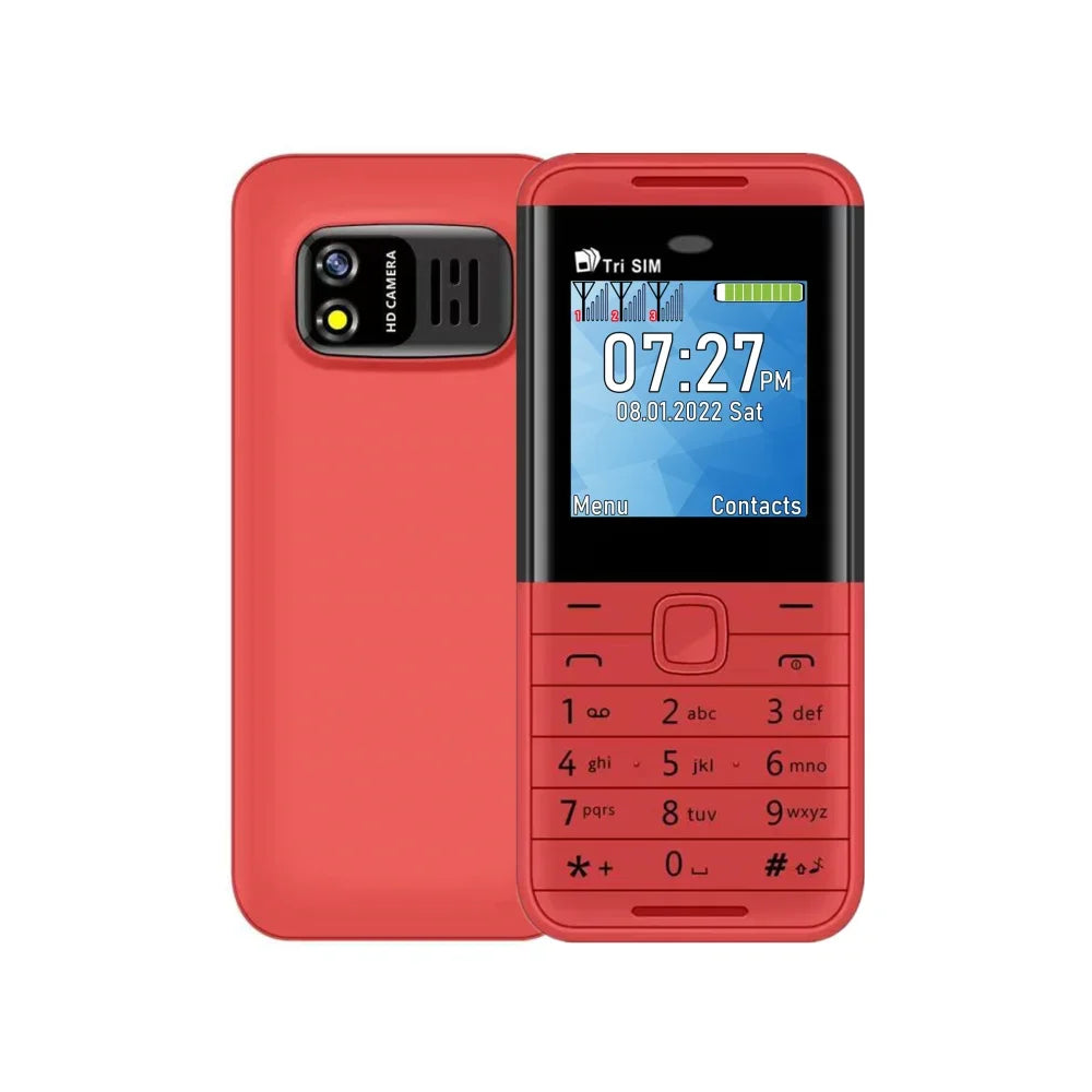 SERVO BM5310 Mini Mobile Phone — 3 SIM Card, 3-Standby, Auto Call Recorder, Bluetooth, Speed Dial & Magic Voice, 1.3" Compact Phone