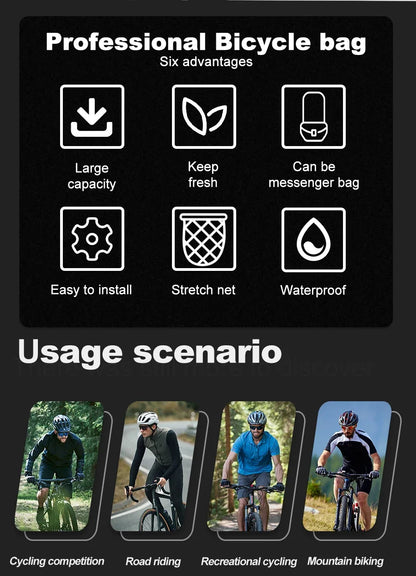 PHMAX Insulated Cycling Front Handlebar Bag – Large Waterproof MTB Pannier with Touch Screen & Cooler Compartment