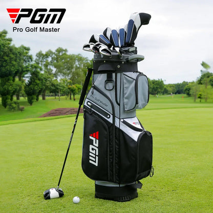 PGM Stand-Up Golf Bag – Waterproof 14-Way Divider Cart Bag with Anti-Collision Frame & Insulated Pocket for Men & Women