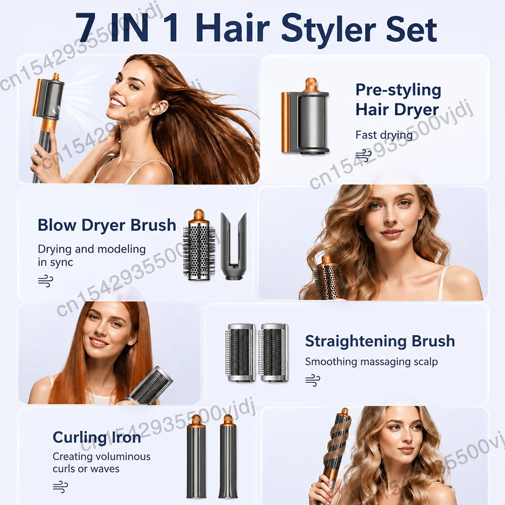 6-in-1 High-Speed Hair Styler - 110,000 RPM Ionic Hair Dryer & Automatic Curling Set