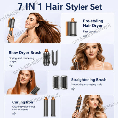 6-in-1 High-Speed Hair Styler - 110,000 RPM Ionic Hair Dryer & Automatic Curling Set