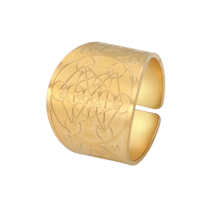 Dawapara 7 Archangels Protection Ring – Metatron Cube, Lilith Symbol, King Solomon Secrets Vintage Amulet Jewelry
