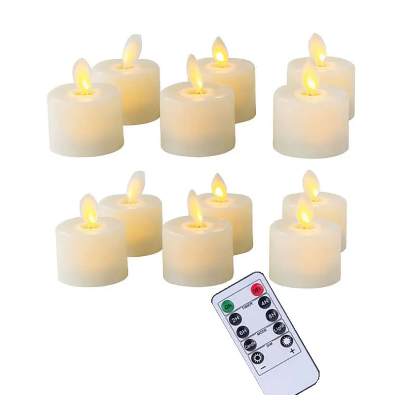 Flameless LED Candles with Moving Wick - 4 or 6 Set with Remote Control for Weddings, Christmas, Church - Realistic Electronic Candle