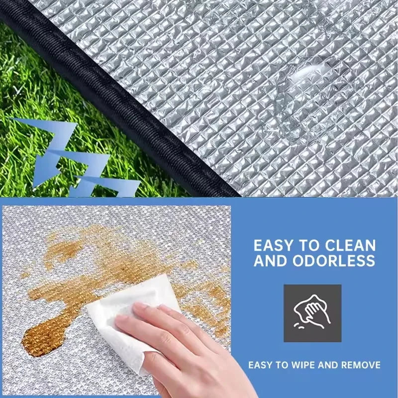 Double-Sided Aluminum Film Camping Mat - Waterproof Moisture-Proof Portable Picnic, Beach & Outdoor Tent Sleeping Pad