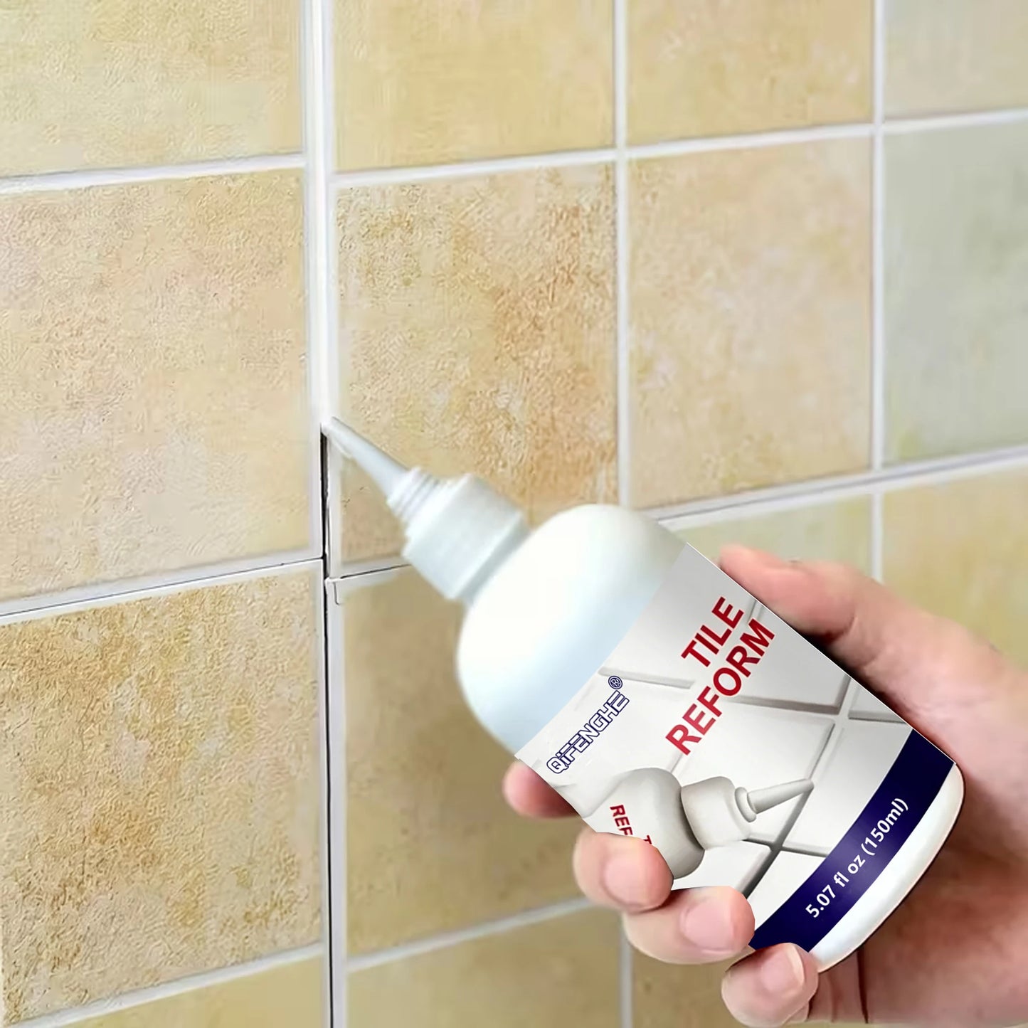 Tile Grout Repair Pen - Waterproof Mildew-Resistant Seam Refinisher for Bathroom, Kitchen, Floors & Walls