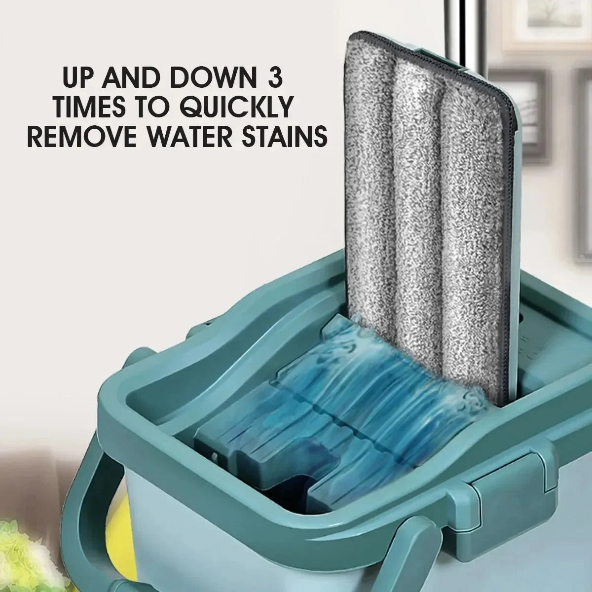 Hand-Free Wringing Flat Squeeze Mop with Bucket: Microfiber Mop Pads for Wet or Dry Usage on Hardwood Laminate Floors