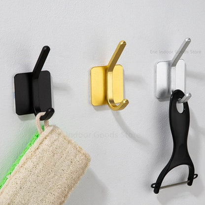 Self-Adhesive Wall Hooks – Multi-Purpose Towel, Coat, Robe, Key, and Bag Hangers for Bathroom, Kitchen, and Home Organization